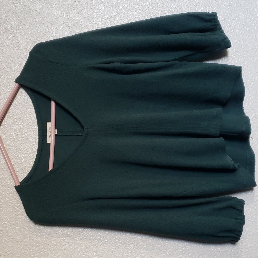 Madewell Texture & Thread Full Sleeve  Top Green